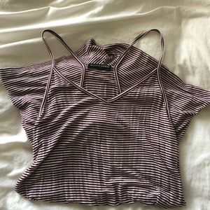 Brandy Melville red and white stripped romper